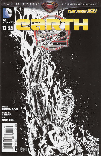 Cover for Earth 2 (DC, 2012 series) #13 [Brett Booth / Norm Rapmund Black & White Cover]