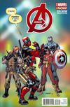 Cover for Avengers (Marvel, 2013 series) #24.NOW [Carlo Barberi Deadpool Variant]