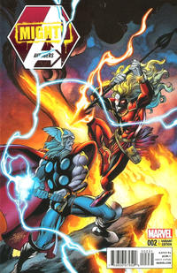 Cover Thumbnail for Mighty Avengers (Marvel, 2013 series) #2 [Thor Battle Variant Cover by Mark Bagley]