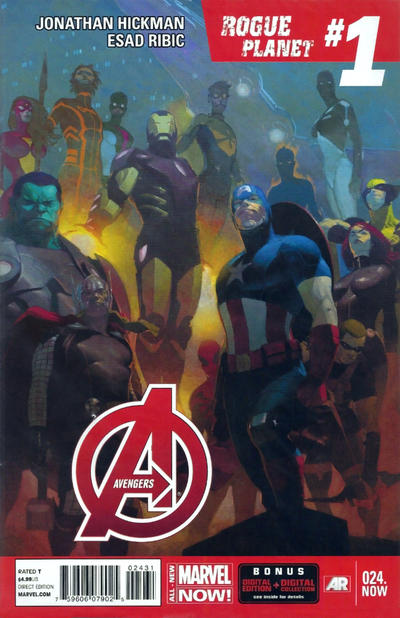 Cover for Avengers (Marvel, 2013 series) #24.NOW [Polybagged Esad Ribic Cover with Fold-Out Poster]