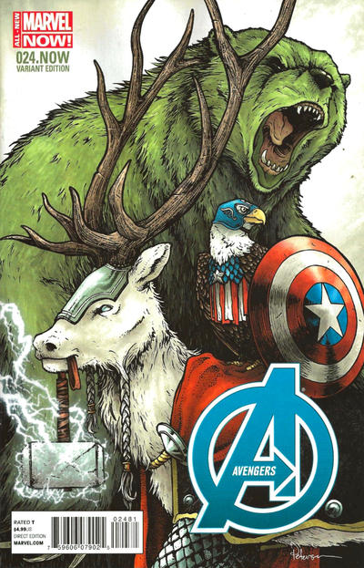 Cover for Avengers (Marvel, 2013 series) #24.NOW [David Petersen Variant]