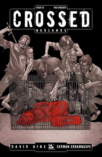 Cover for Crossed Badlands (Avatar Press, 2012 series) #42 [Red Crossed Variant by Jacen Burrows]