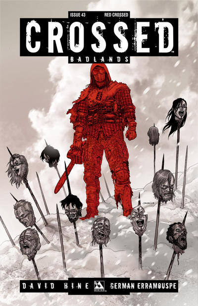 Cover for Crossed Badlands (Avatar Press, 2012 series) #43 [Red Crossed Variant by Jacen Burrows]