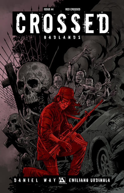 Cover for Crossed Badlands (Avatar Press, 2012 series) #44 [Red Crossed Variant by Gabriel Andrade]