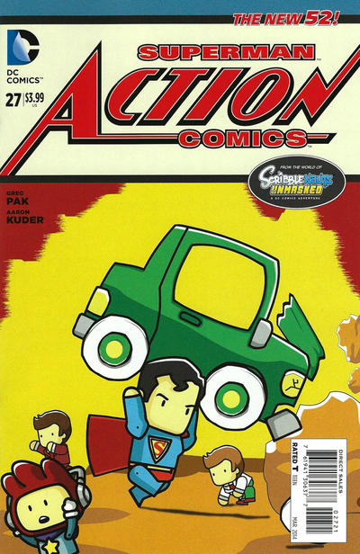Cover for Action Comics (DC, 2011 series) #27 [Scribblenauts Unmasked Cover]