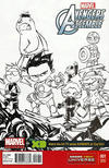 Cover Thumbnail for Marvel Universe Avengers Assemble (2013 series) #1 [Marvel Babies Black & White Variant by Skottie Young]
