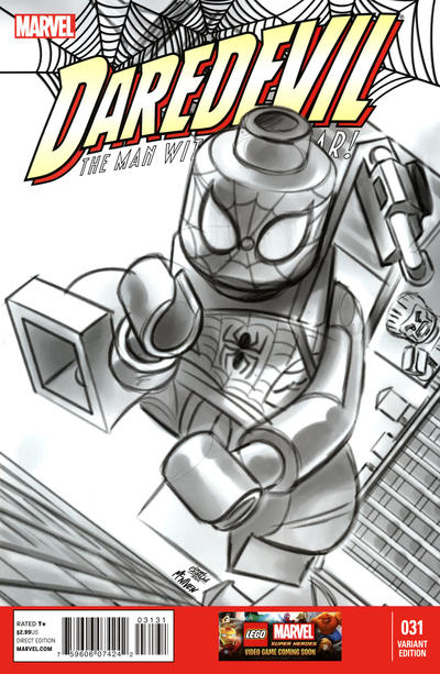 Cover for Daredevil (Marvel, 2011 series) #31 [Leonel Castellani Sketch LEGO Variant Cover]