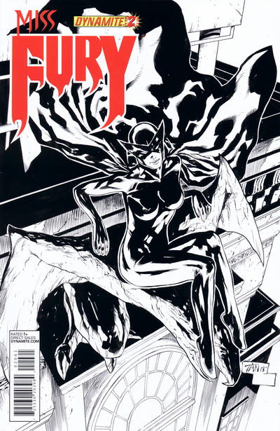 Cover for Miss Fury (Dynamite Entertainment, 2013 series) #2 [Wagner Reis B&W cover]