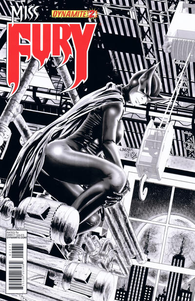 Cover for Miss Fury (Dynamite Entertainment, 2013 series) #2 [Wagner Reis B&W cover]