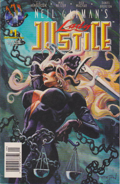 Cover for Neil Gaiman's Lady Justice (Big Entertainment, 1995 series) #1 [Newsstand]
