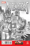 Cover for Uncanny Avengers (Marvel, 2012 series) #12 [Black and White LEGO Variant]