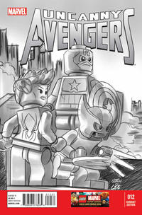 Cover Thumbnail for Uncanny Avengers (Marvel, 2012 series) #12 [Black and White LEGO Variant]