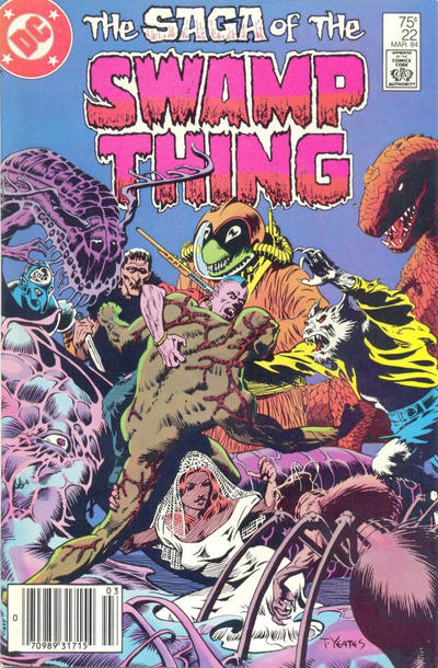 Cover for The Saga of Swamp Thing (DC, 1982 series) #22 [Newsstand]
