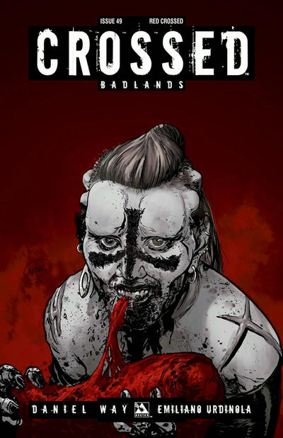 Cover for Crossed Badlands (Avatar Press, 2012 series) #49 [Red Crossed Variant Cover by Rafael Ortiz]