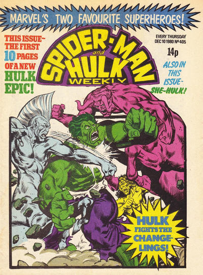 Cover for Spider-Man and Hulk Weekly (Marvel UK, 1980 series) #405
