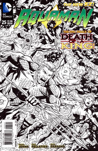 Cover Thumbnail for Aquaman (DC, 2011 series) #25 [Paul Pelletier / Sean Parsons Black & White Cover]
