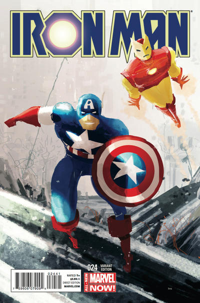 Cover for Iron Man (Marvel, 2013 series) #24 [Pascal Campion Captain America Team-Up Variant]