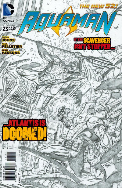 Cover for Aquaman (DC, 2011 series) #23 [Paul Pelletier Sketch Cover]