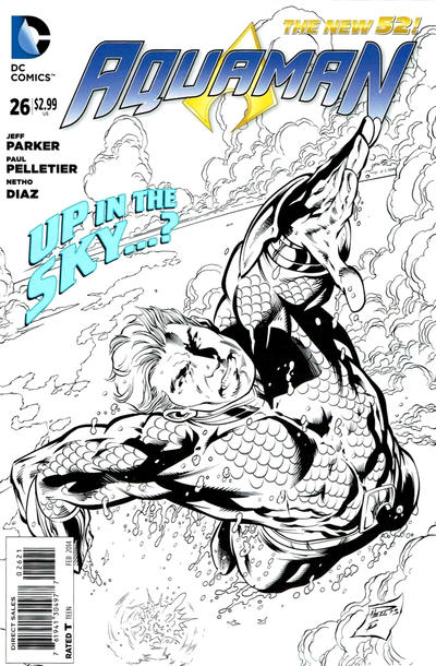 Cover for Aquaman (DC, 2011 series) #26 [Paul Pelletier / Sean Parsons Black & White Cover]