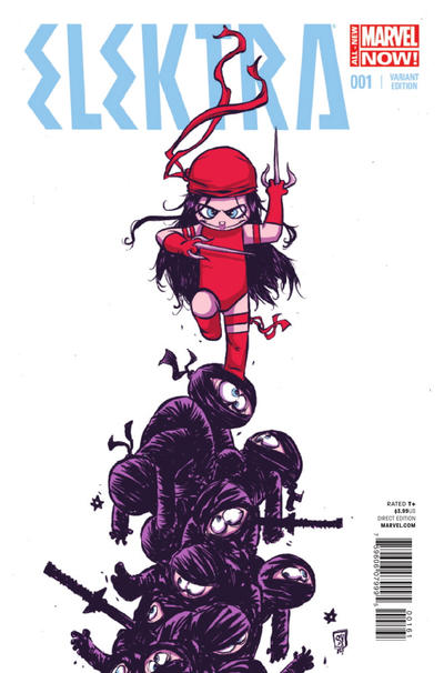 Cover for Elektra (Marvel, 2014 series) #1 [Skottie Young Marvel Babies Variant]