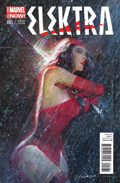 Cover for Elektra (Marvel, 2014 series) #1 [Incentive Bill Sienkiewicz Variant]