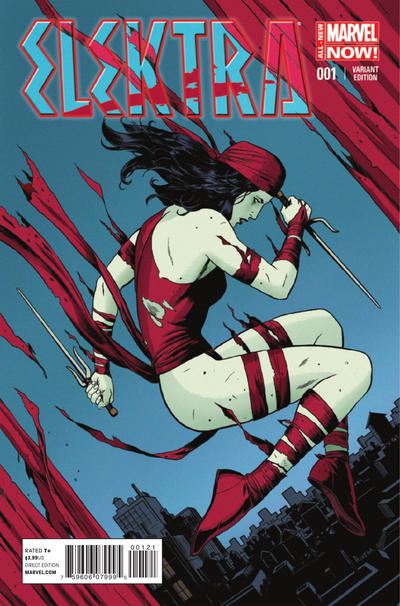 Cover for Elektra (Marvel, 2014 series) #1 [Incentive Paolo Rivera Variant]