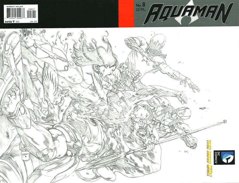 Cover for Aquaman (DC, 2011 series) #8 [Ivan Reis Wraparound Sketch Cover]