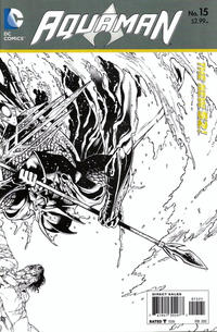 Cover for Aquaman (DC, 2011 series) #15 [Eddy Barrows / Eber Ferreira Black & White Wraparound Cover]