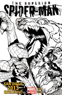 Cover for Superior Spider-Man (Marvel, 2013 series) #13 [Variant Edition - San Diego 2013 Exclusive - Humberto Ramos B&W Cover]