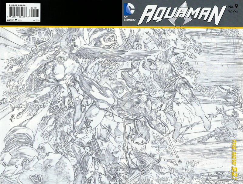 Cover for Aquaman (DC, 2011 series) #9 [Ivan Reis Wraparound Sketch Cover]