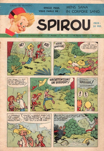 Cover for Spirou (Dupuis, 1947 series) #722