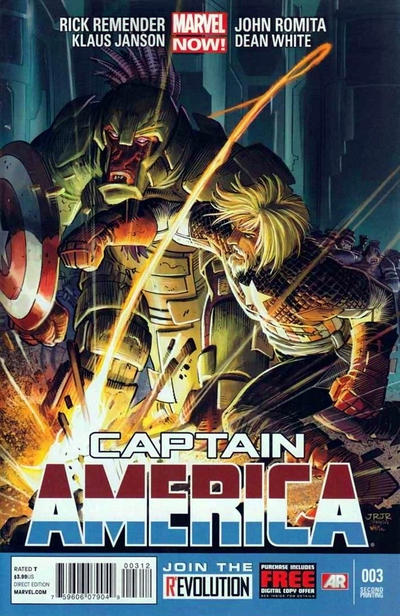 Cover for Captain America (Marvel, 2013 series) #3 [Second Printing Variant]