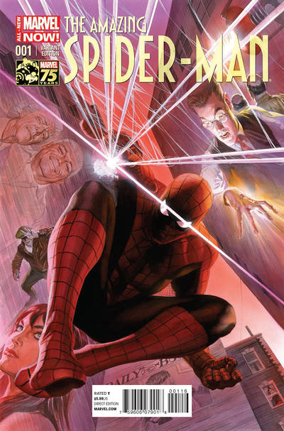 Cover for The Amazing Spider-Man (Marvel, 2014 series) #1 [Variant Edition - Marvel 75 Years - Alex Ross Cover]