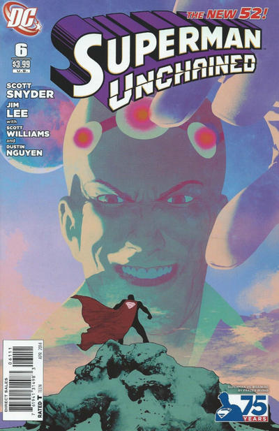 Cover for Superman Unchained (DC, 2013 series) #6 [Frazer Irving Superman vs. Brainiac Cover]
