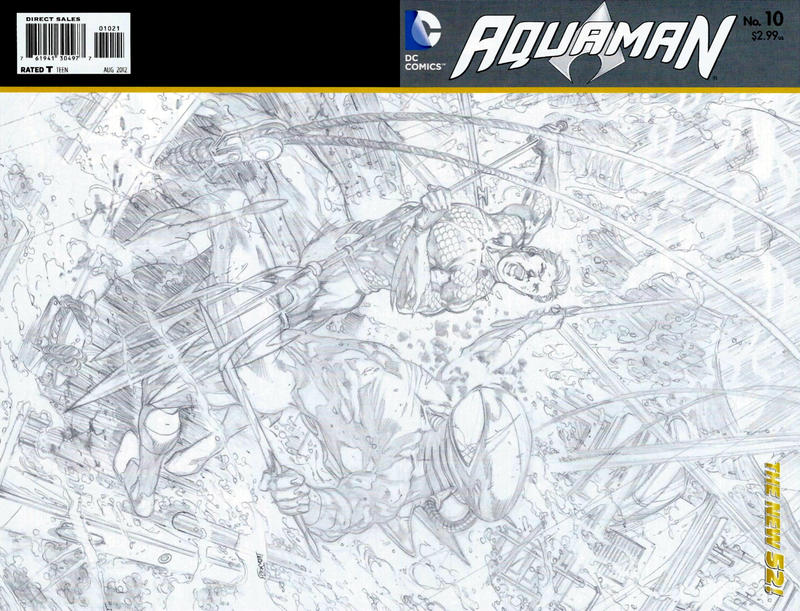 Cover for Aquaman (DC, 2011 series) #10 [Ivan Reis Wraparound Sketch Cover]