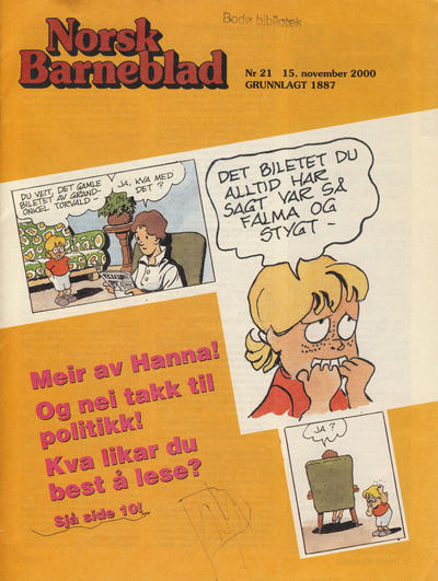 Cover for Norsk Barneblad; Norsk Barneblad med Juletre (Norsk Barneblad, 1891 series) #21/2000