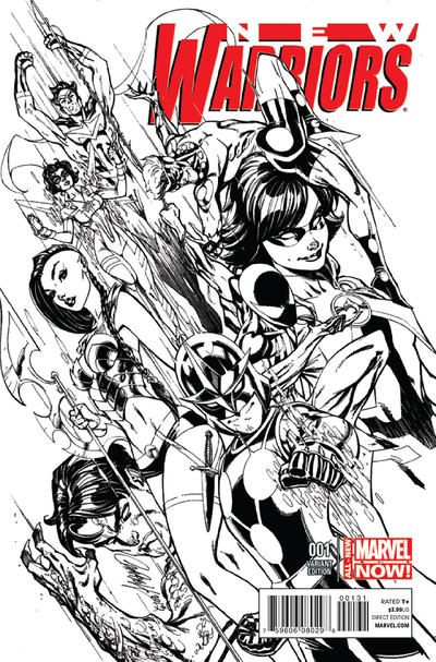 Cover for New Warriors (Marvel, 2014 series) #1 [J. Scott Campbell Sketch Variant]