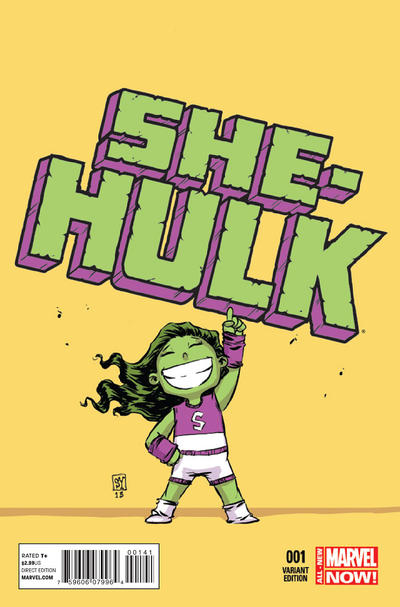 Cover for She-Hulk (Marvel, 2014 series) #1 [Variant Edition - Skottie Young Cover]