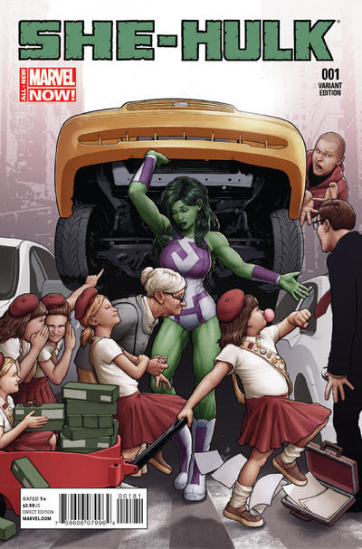 Cover for She-Hulk (Marvel, 2014 series) #1 [Variant Edition - Time Out New York - John Tyler Christopher Cover]