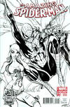 Cover Thumbnail for The Amazing Spider-Man (2014 series) #1 [Variant Edition - Midtown Comics Exclusive! - J. Scott Campbell B&W Connecting Cover]
