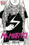 Cover for Ms. Marvel (Marvel, 2014 series) #1 [3rd Printing - Sara Pichelli Black & White Variant]