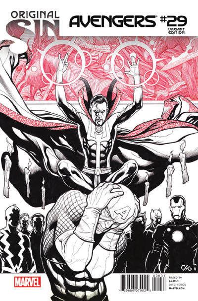 Cover for Avengers (Marvel, 2013 series) #29 [Frank Cho B&W Variant]