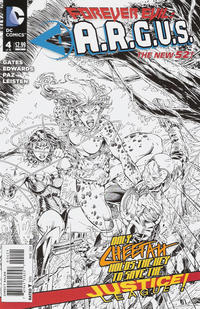 Cover Thumbnail for Forever Evil: A.R.G.U.S. (DC, 2013 series) #4 [Brett Booth / Norm Rapmund Black & White Cover]