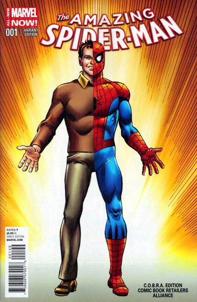 Cover for The Amazing Spider-Man (Marvel, 2014 series) #1 [Variant Edition - C.O.B.R.A. Exclusive - John Romita Cover]
