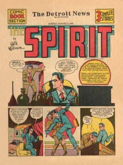 Cover for The Spirit (Register and Tribune Syndicate, 1940 series) #8/11/1940 [Detroit News edition]