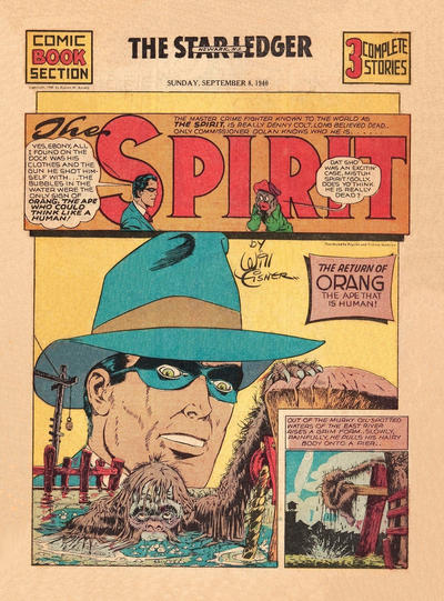 Cover for The Spirit (Register and Tribune Syndicate, 1940 series) #9/8/1940 [Newark NJ Star Ledger edition]