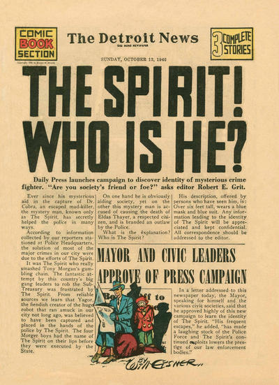 Cover for The Spirit (Register and Tribune Syndicate, 1940 series) #10/13/1940 [Detroit News edition]