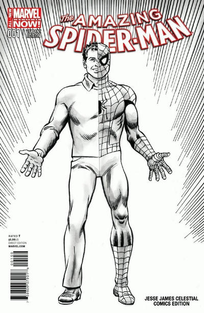 Cover for The Amazing Spider-Man (Marvel, 2014 series) #1 [Variant Edition - Jesse James Celestial Comics Exclusive - John Romita Cover]