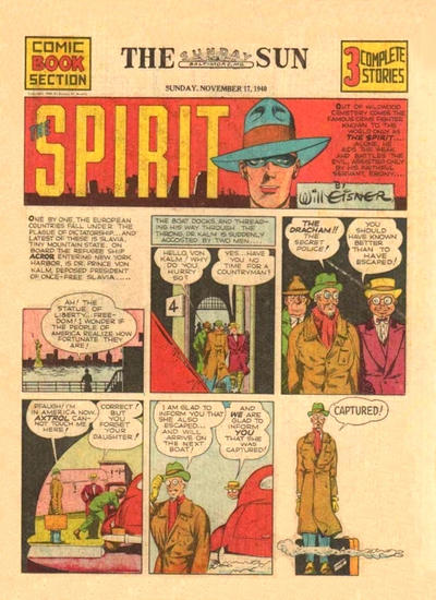 Cover for The Spirit (Register and Tribune Syndicate, 1940 series) #11/17/1940 [Baltimore Sun edition]