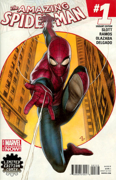 Cover for The Amazing Spider-Man (Marvel, 2014 series) #1 [Variant Edition - Limited Edition Comix Exclusive - Adi Granov Cover]